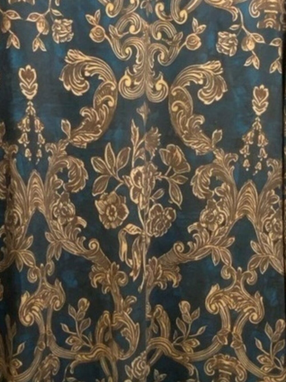 Blue and Gold Floral Dress - Picture 1 of 2